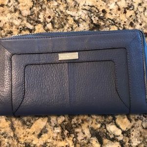 NWOT Tignanello Leather Clutch Wallet. Smokey Blue